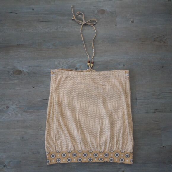 Y2K Yellow Beaded Floral Halter Summer Top - Picture 2 of 3